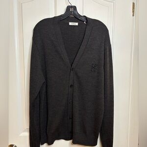 EUC SANDRO Men's Charcoal Grey Cardigan Wool Sweater size XXL